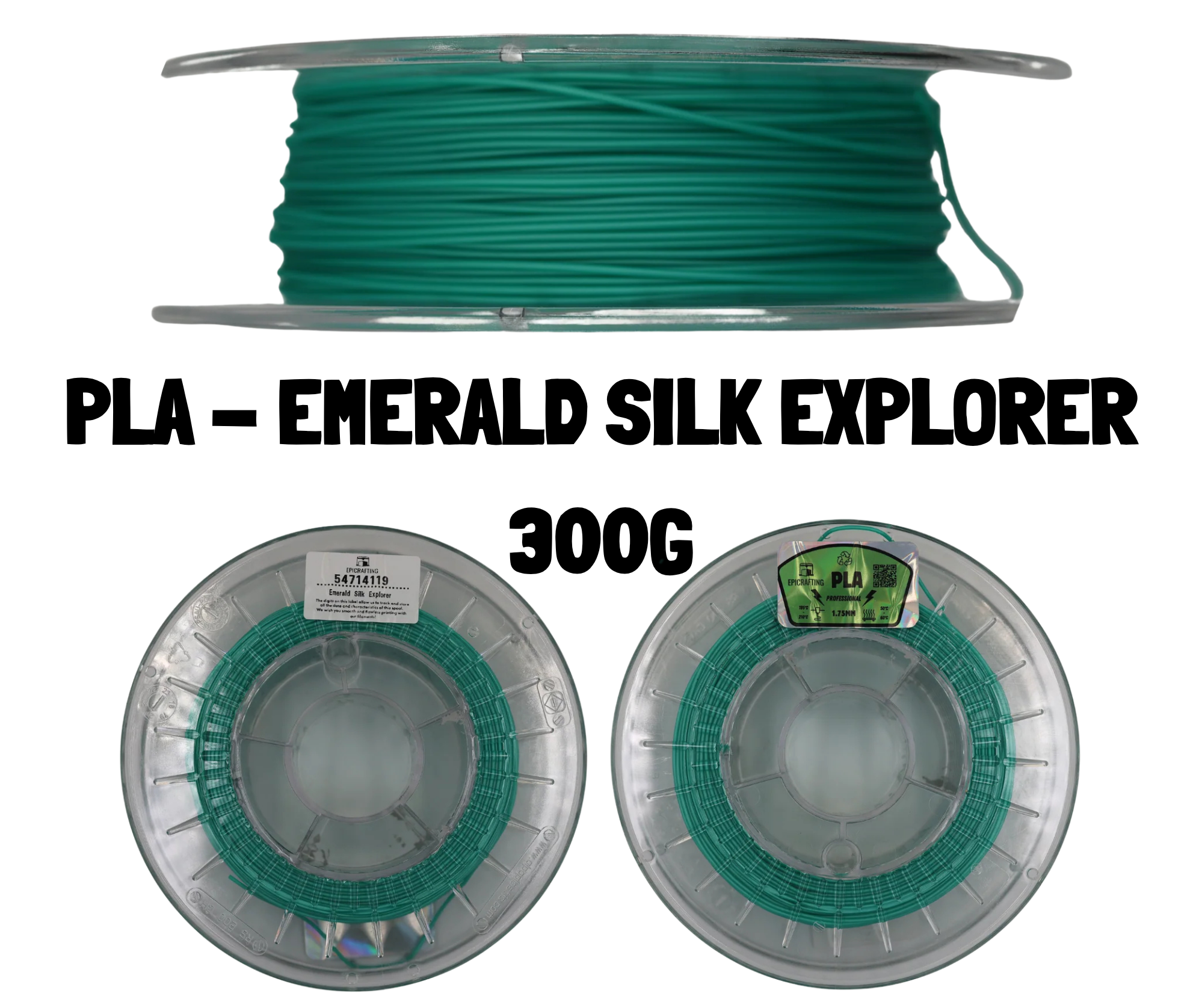 Filament 3D - PLA EMERALD SILK EXPLORER 300G / VERDE SMARALD SILK 300G