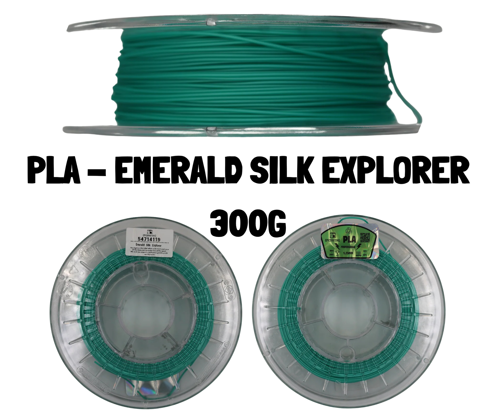 Filament 3D - PLA EMERALD SILK EXPLORER 300G / VERDE SMARALD SILK 300G