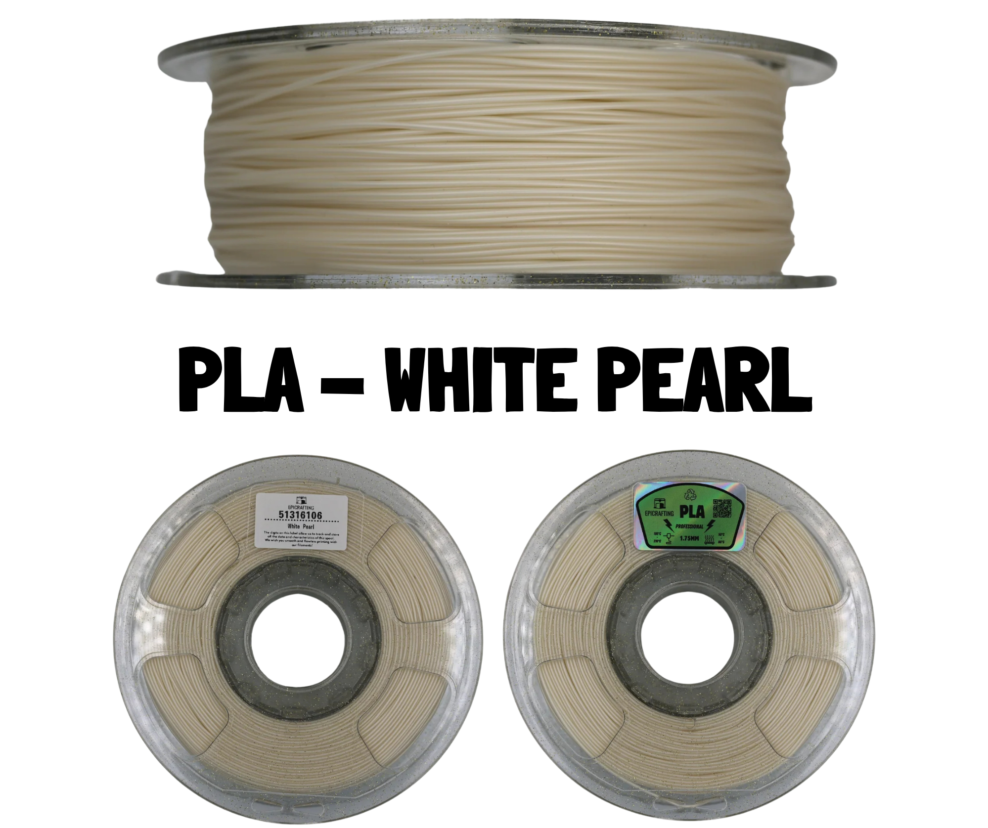 Filament 3D - PLA WHITE PEARL / ALB PERLAT