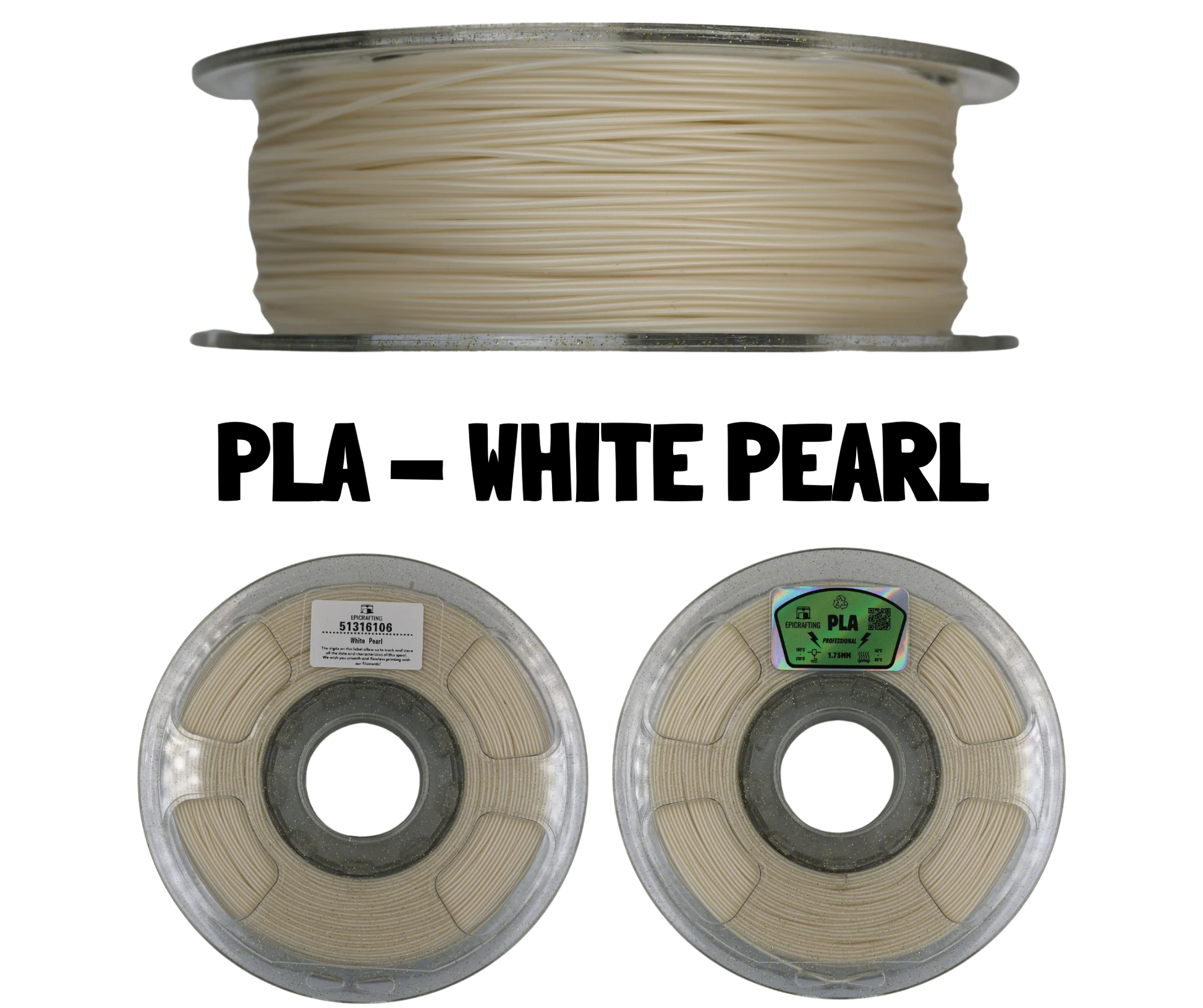 Filament 3D - PLA WHITE PEARL / ALB PERLAT