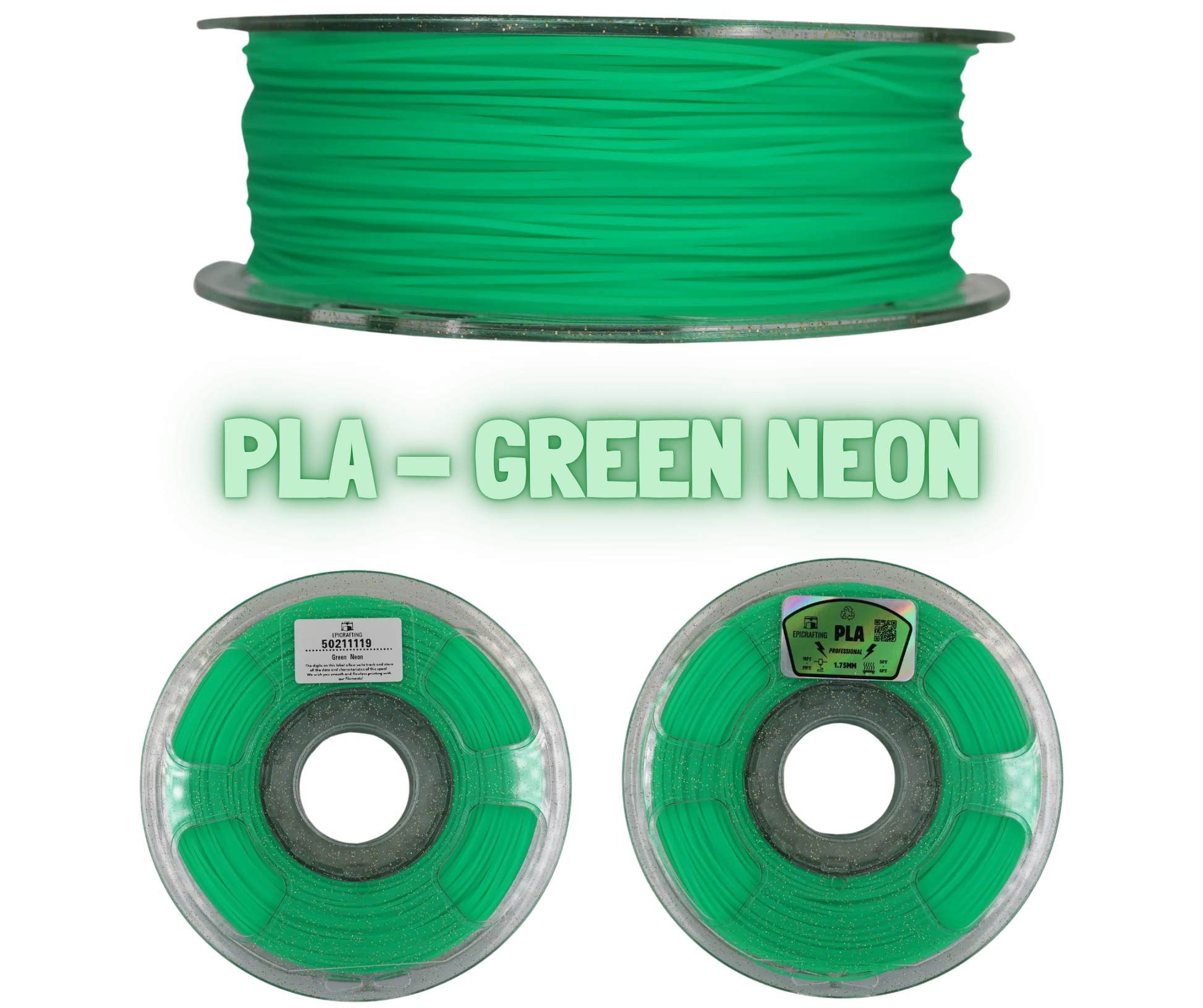 Filament 3D - PLA GREEN NEON / VERDE NEON