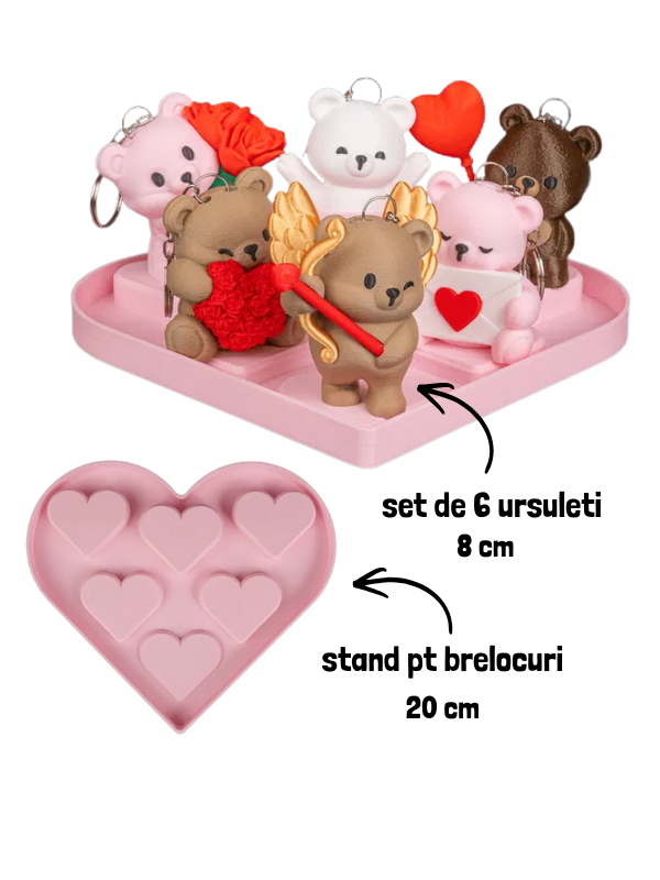 Bear Bundle V-day brelocuri cu stand