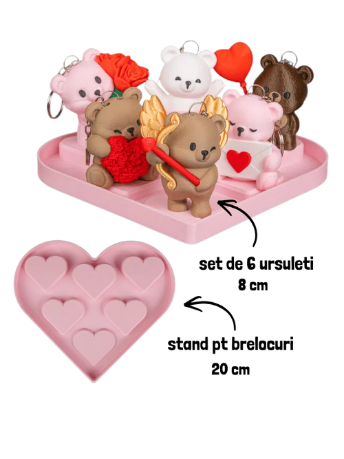 Bear Bundle V-day brelocuri cu stand