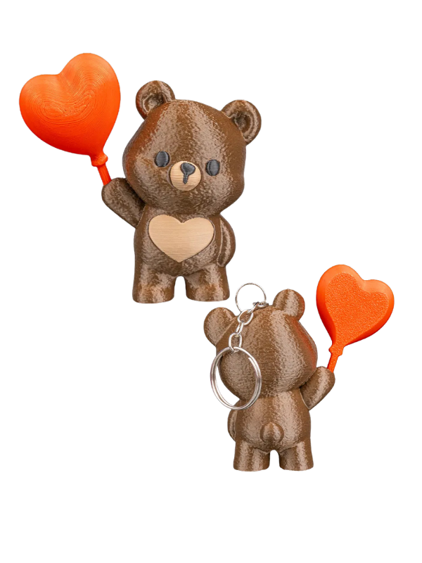Breloc V-day Hearty Bear cu initala