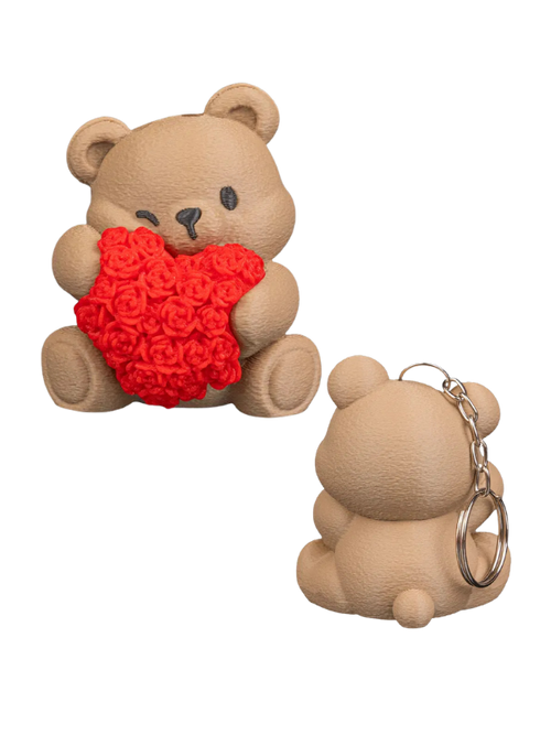Breloc V-day Blossom Bear cu initala